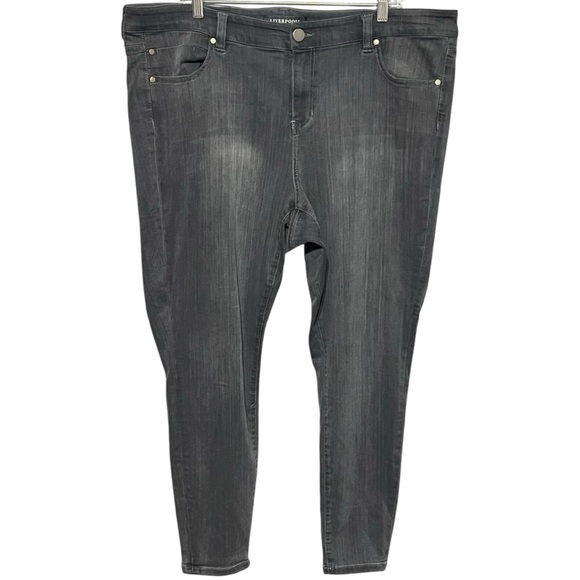 Liverpool The Ankle Skinny Pants Smoke Gray Stretch HighRise Plus-Size Curvy-Fit - Picture 5 of 12